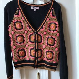 VINTAGE JUICY COUTURE CROCHET SQUARES SWEATER